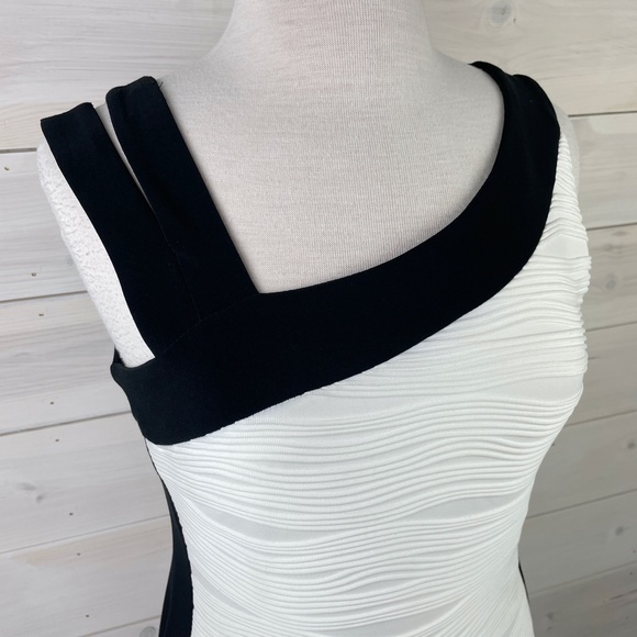 Joseph Ribkoff white ribbed sleeveless fitted dress - Picture 4 of 10